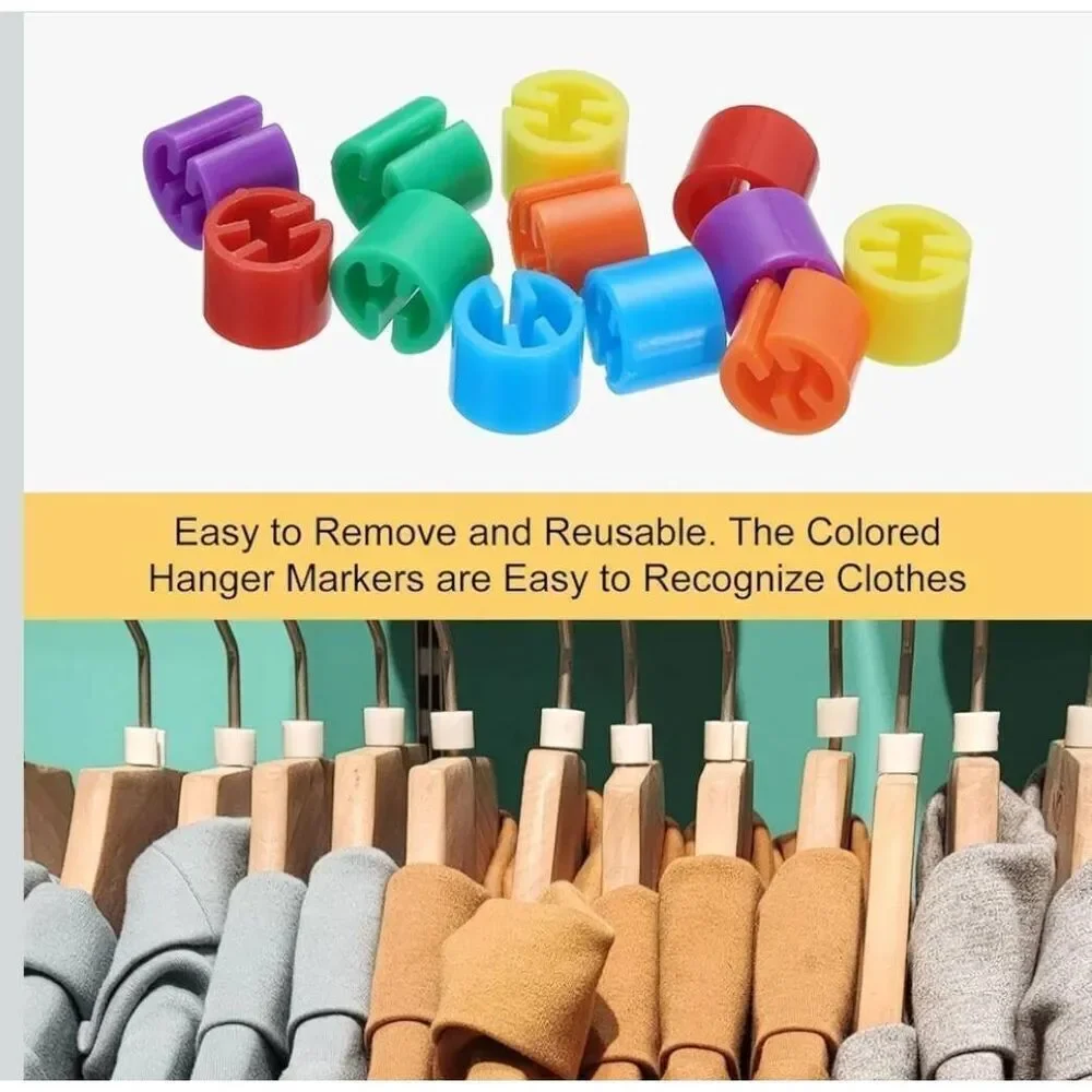 Clothes Hanger Markers 300 pcs, Blank Tags Fit 3.5mm Rod for Garment Color Codin